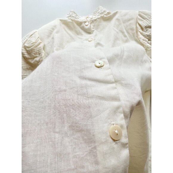 Vintage 80's SCOTT MCCLINTOCK Cream Cotton Lace Victorian Style Blouse, Size 6 - Picture 12 of 16